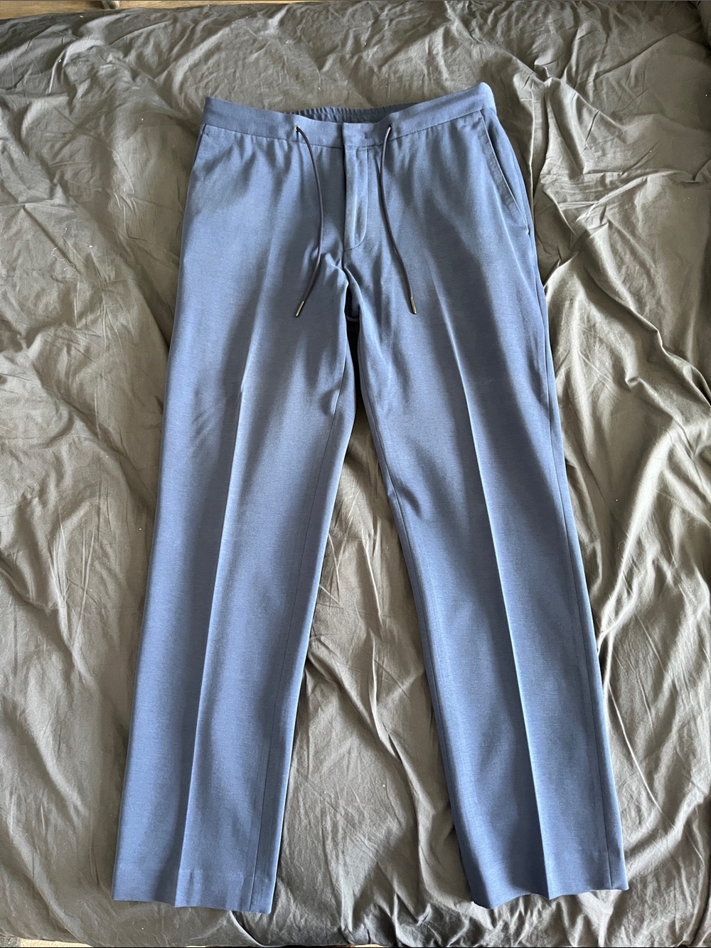 Bar III Blue Dress Jogger Pants with Drawstrings